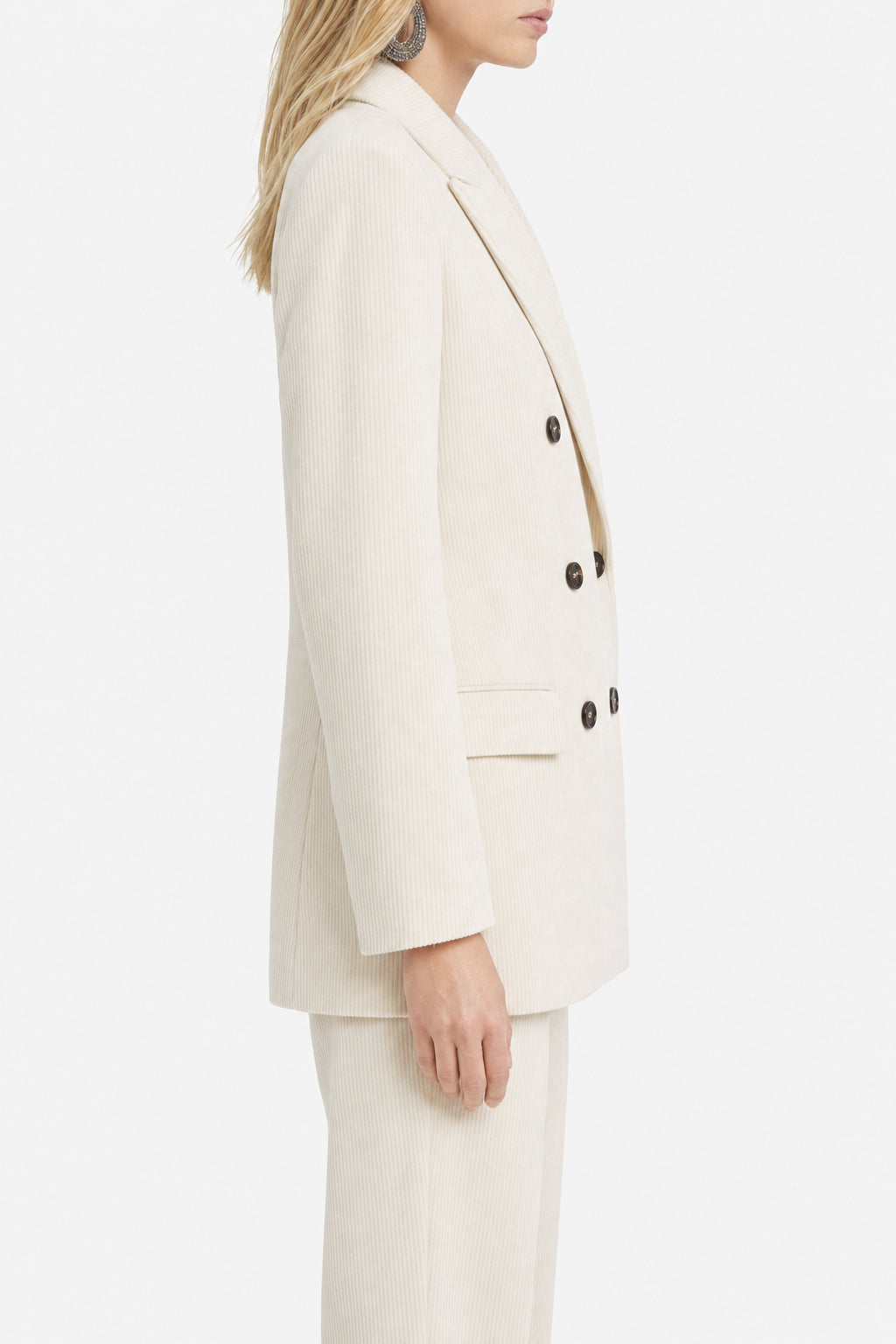 Brunello Cucinelli Women's Off White Double Breasted Jacket