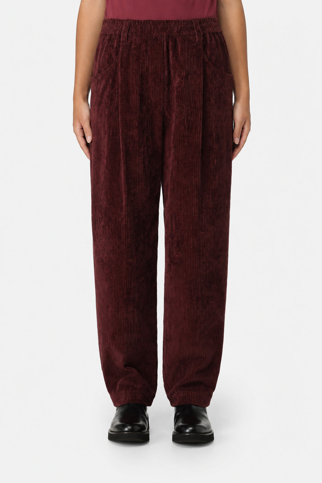 Women's Burgundy Corduroy Trousers