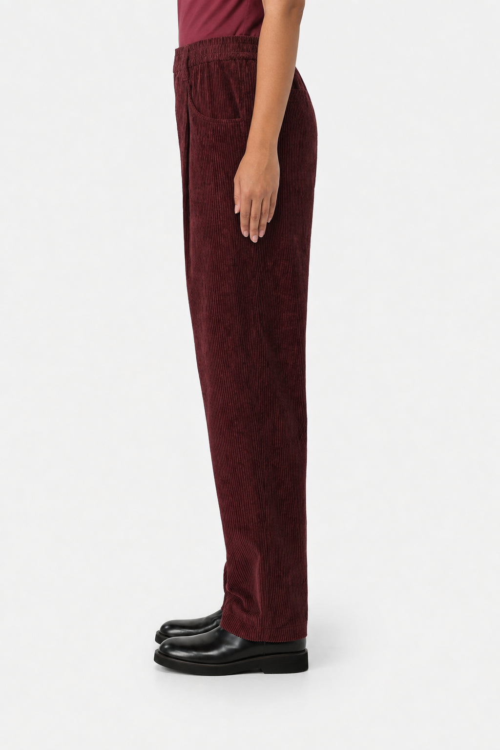 Women's Burgundy Corduroy Trousers