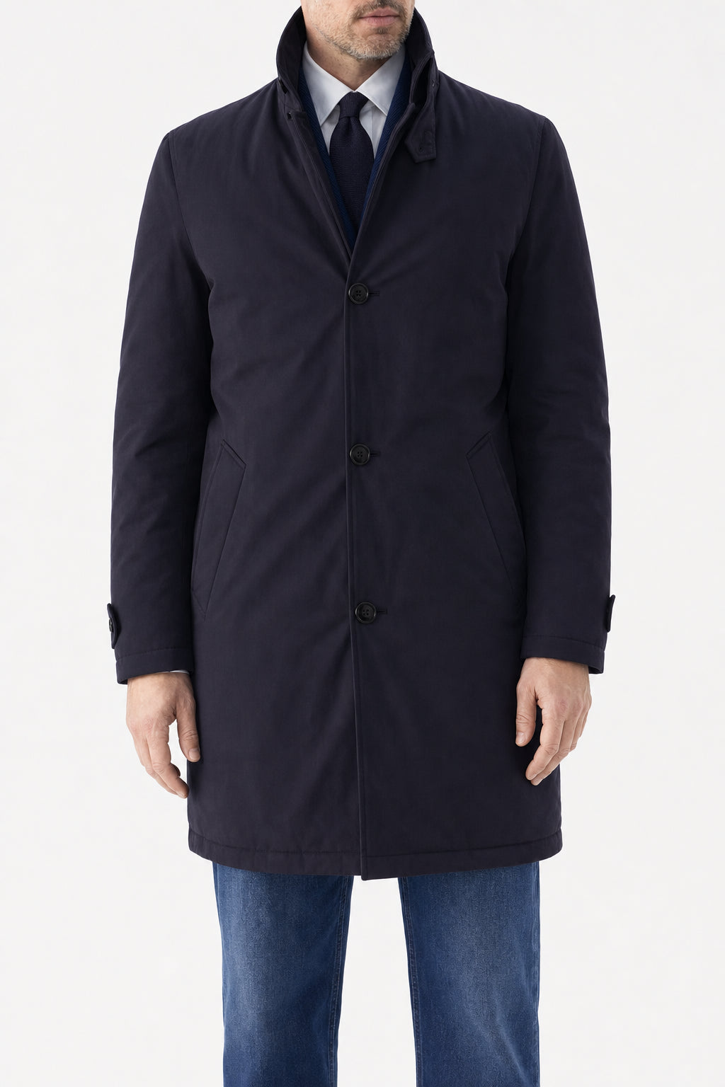 Men's Dark Blue Cotton Jacket
