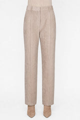 Women's Light Beige Velvet Trousers