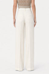 Women's Off White Wool Trousers