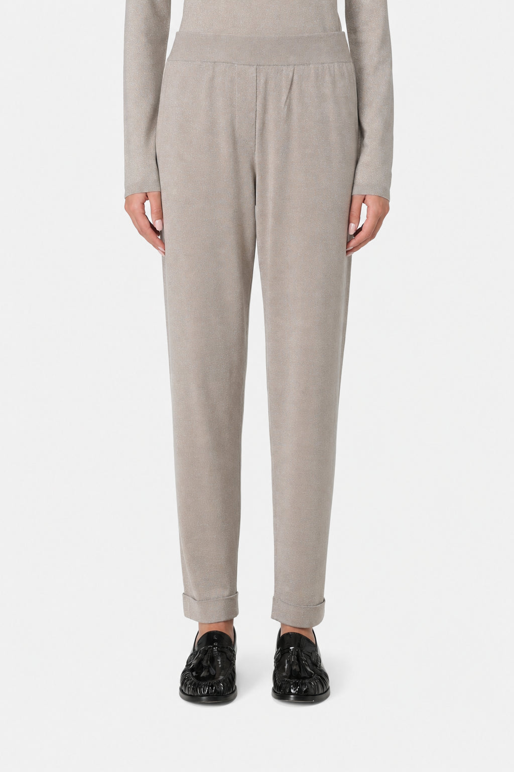 Women's Taupe Wool Silk Pants
