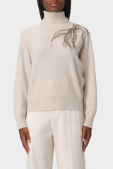 Brunello Cucinelli Women's Beige Turtleneck Sweater