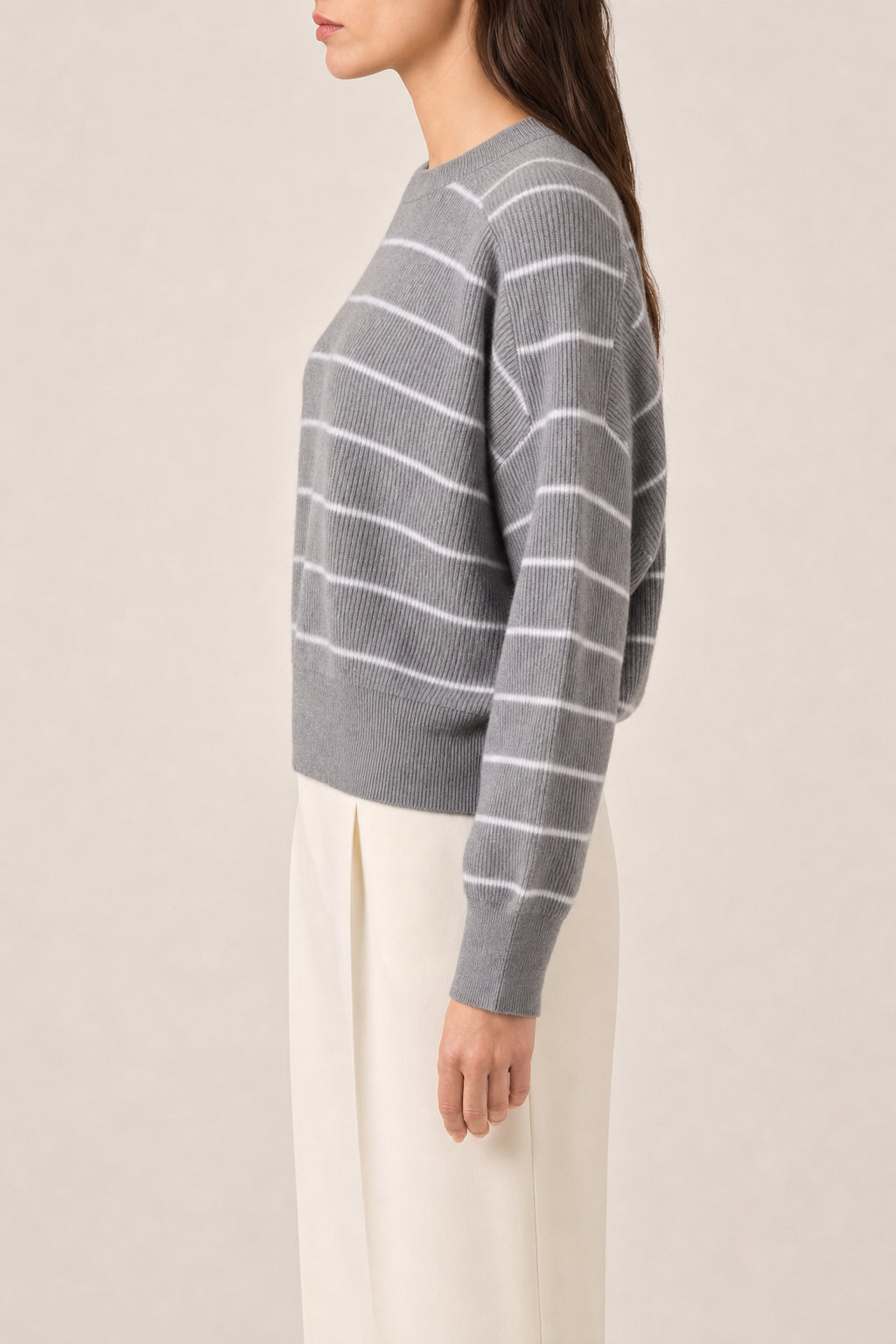 Women's Grey Virgin Wool Sweater