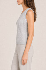 Brunello Cucinelli Women's Light Grey Cable Knit Sweater