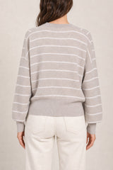 Brunello Cucinelli Women's Light Beige Striped Sweater