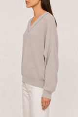 Women's Light Grey Cotton Sweater