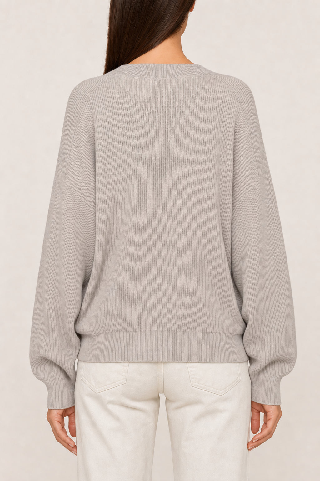 Women's Light Grey Cotton Sweater