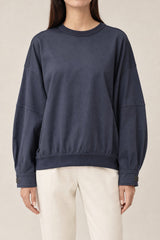 Women's Dark Blue Cotton Sweatshirt