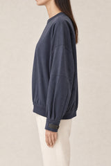 Women's Dark Blue Cotton Sweatshirt