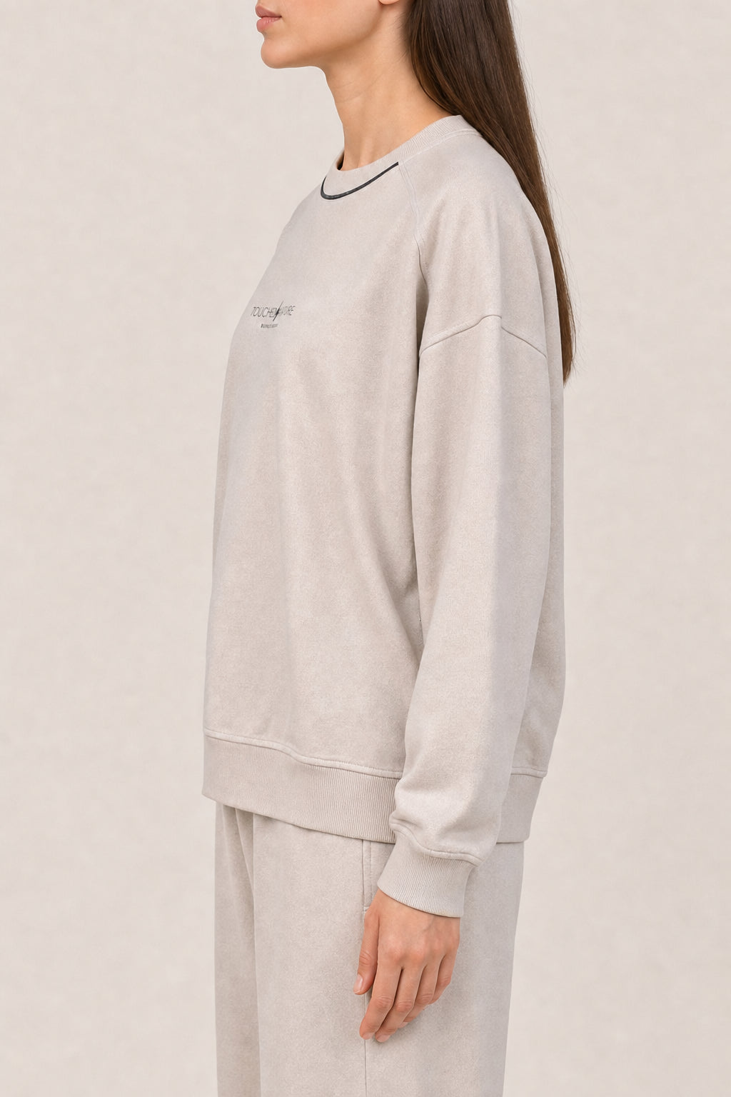 Women's Light Beige Cotton Sweatshirt