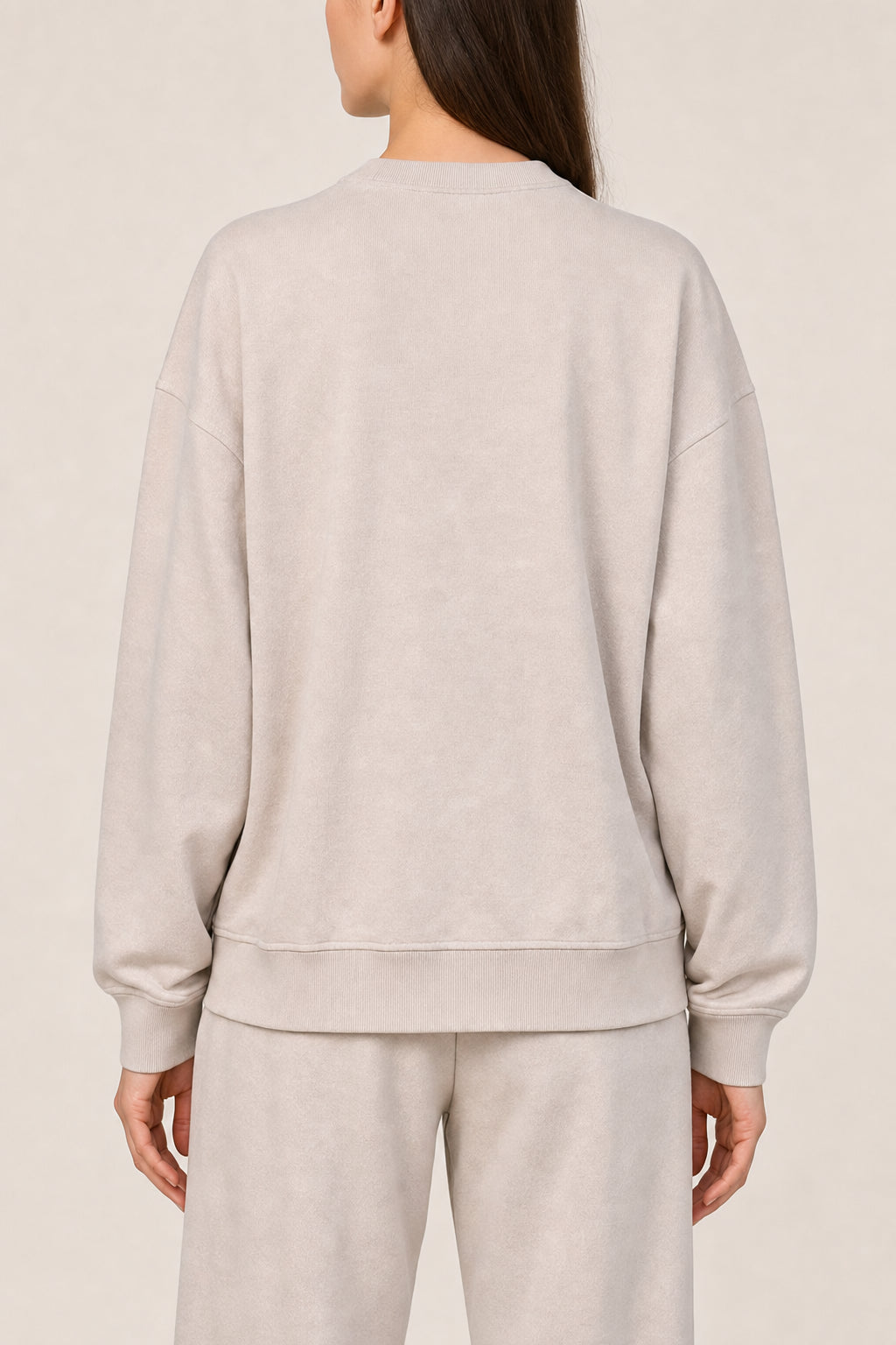 Women's Light Beige Cotton Sweatshirt
