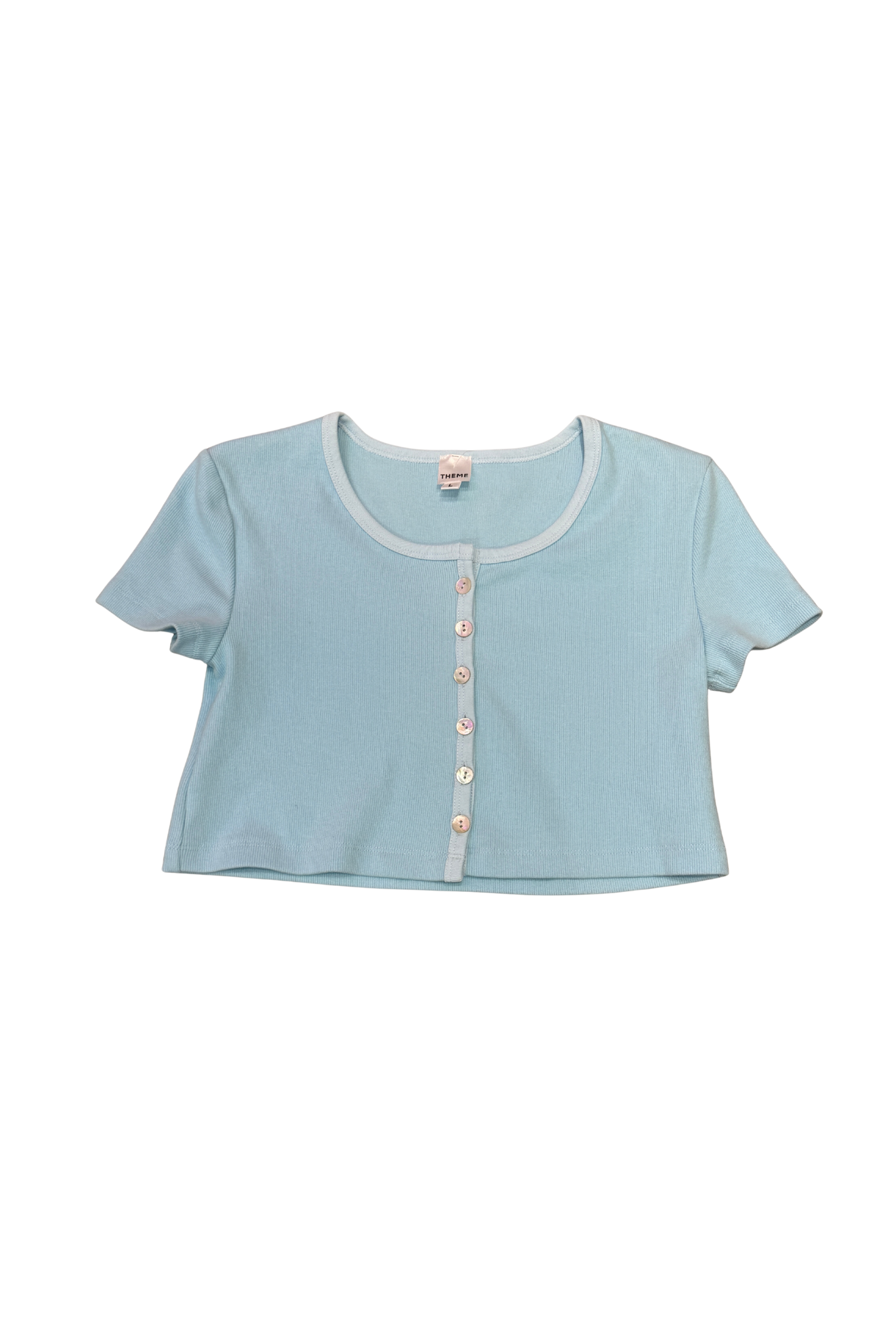 Michaela Pastel Blue Ribbed Top