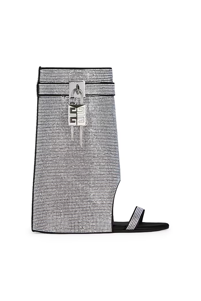 Givenchy |Shark Lock Ankle Sandals 90_Silvery