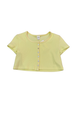 Michaela Pastel Yellow Ribbed Top