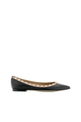 Valentino | Rockstud Lace-Up Leather Ballerinas