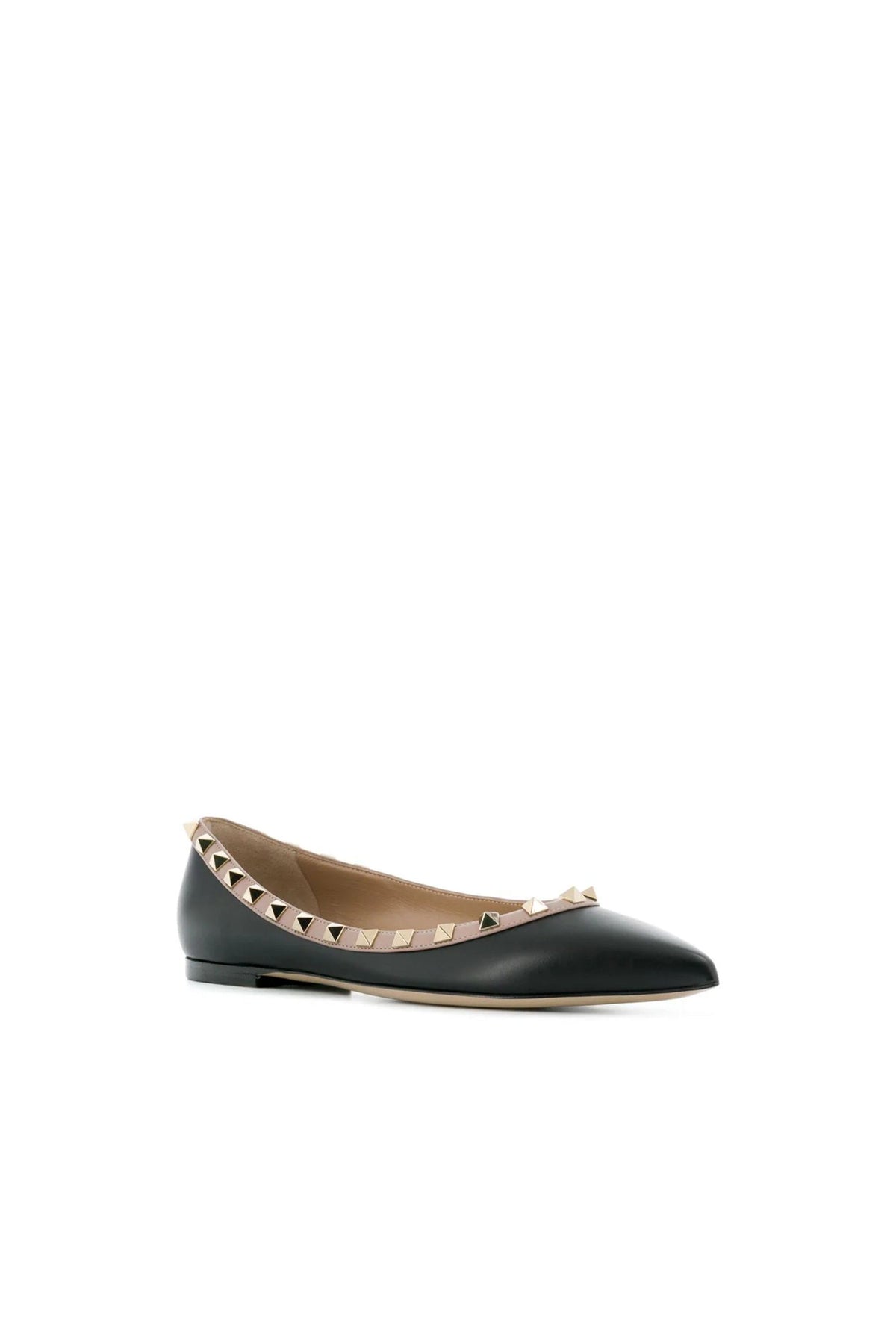 Valentino | Rockstud Lace-Up Leather Ballerinas