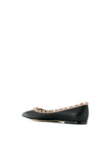 Valentino | Rockstud Lace-Up Leather Ballerinas
