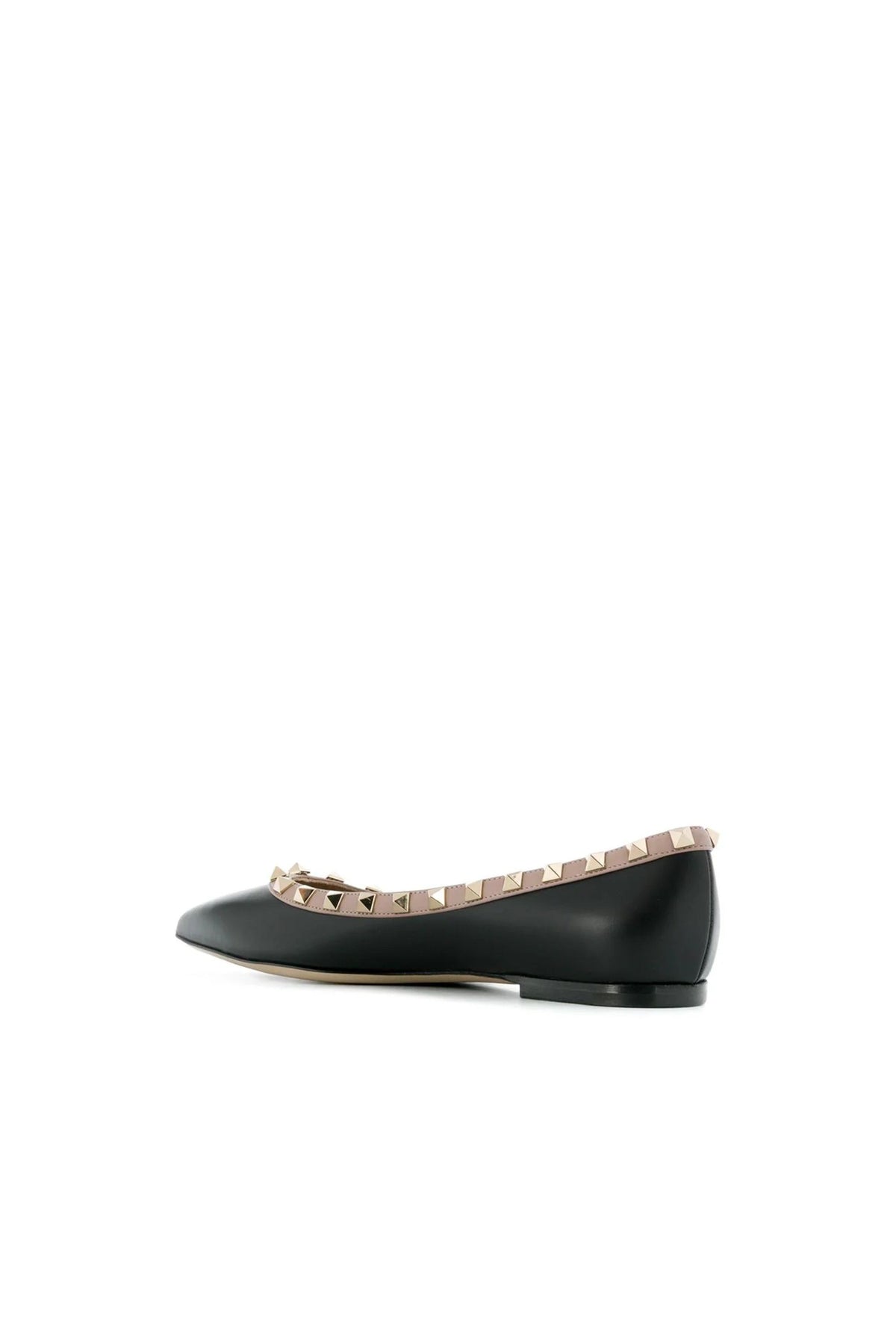 Valentino | Rockstud Lace-Up Leather Ballerinas