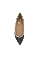 Valentino | Rockstud Lace-Up Leather Ballerinas