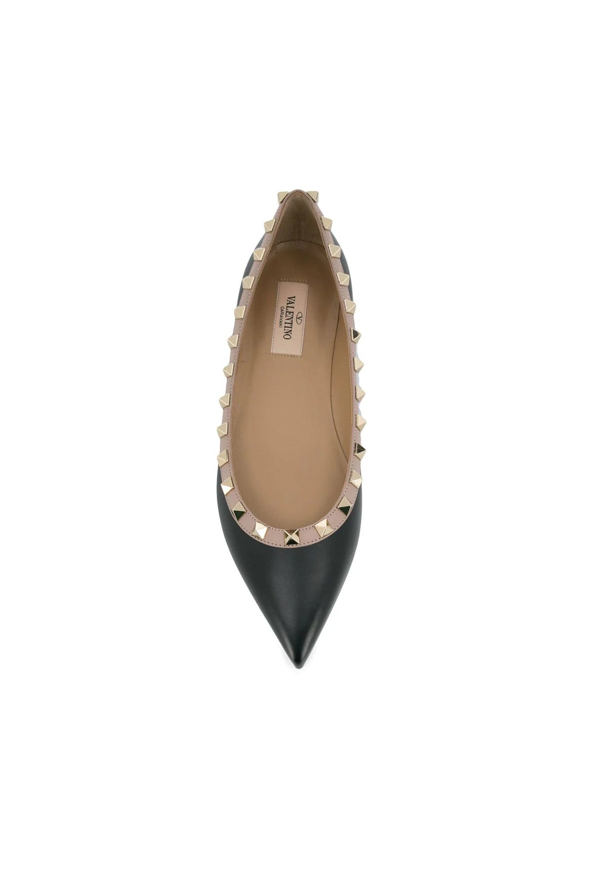 Valentino | Rockstud Lace-Up Leather Ballerinas