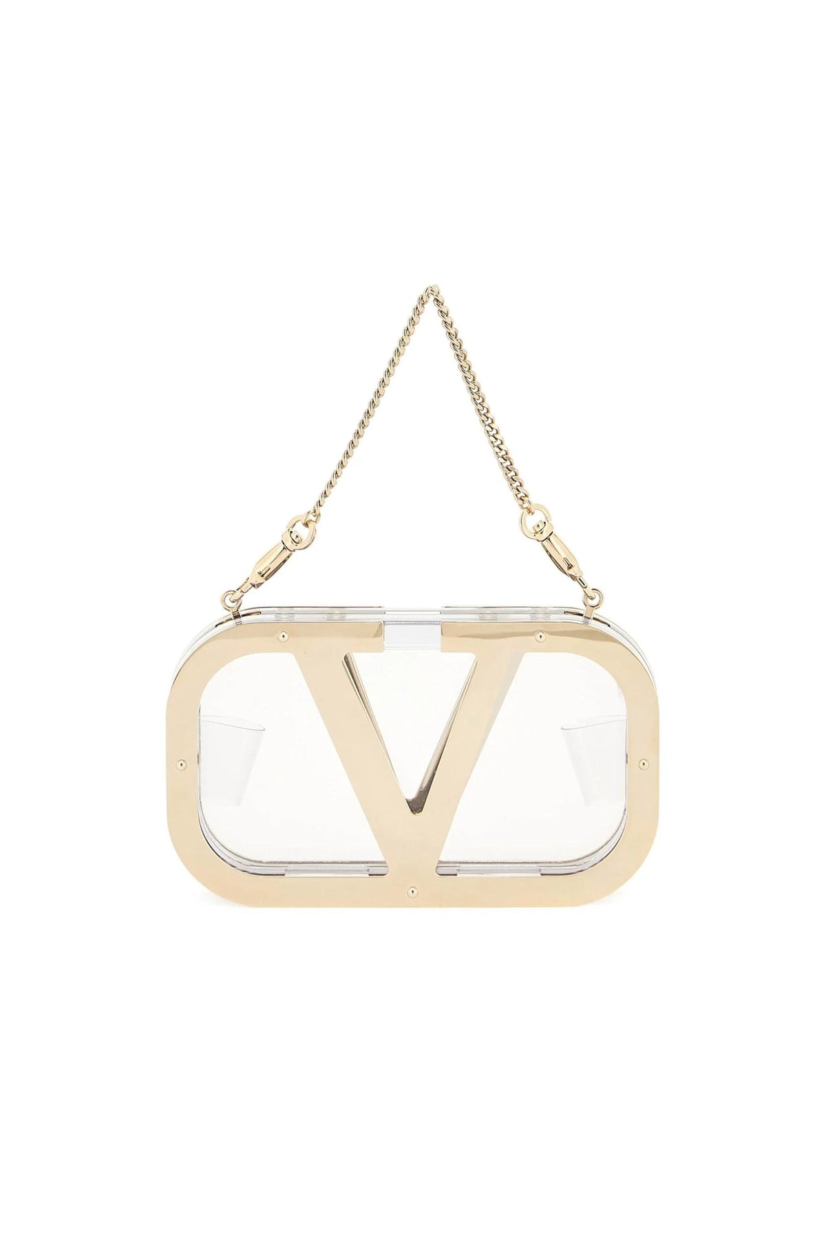 Valentino | Logo-Plaque Clear Clutch