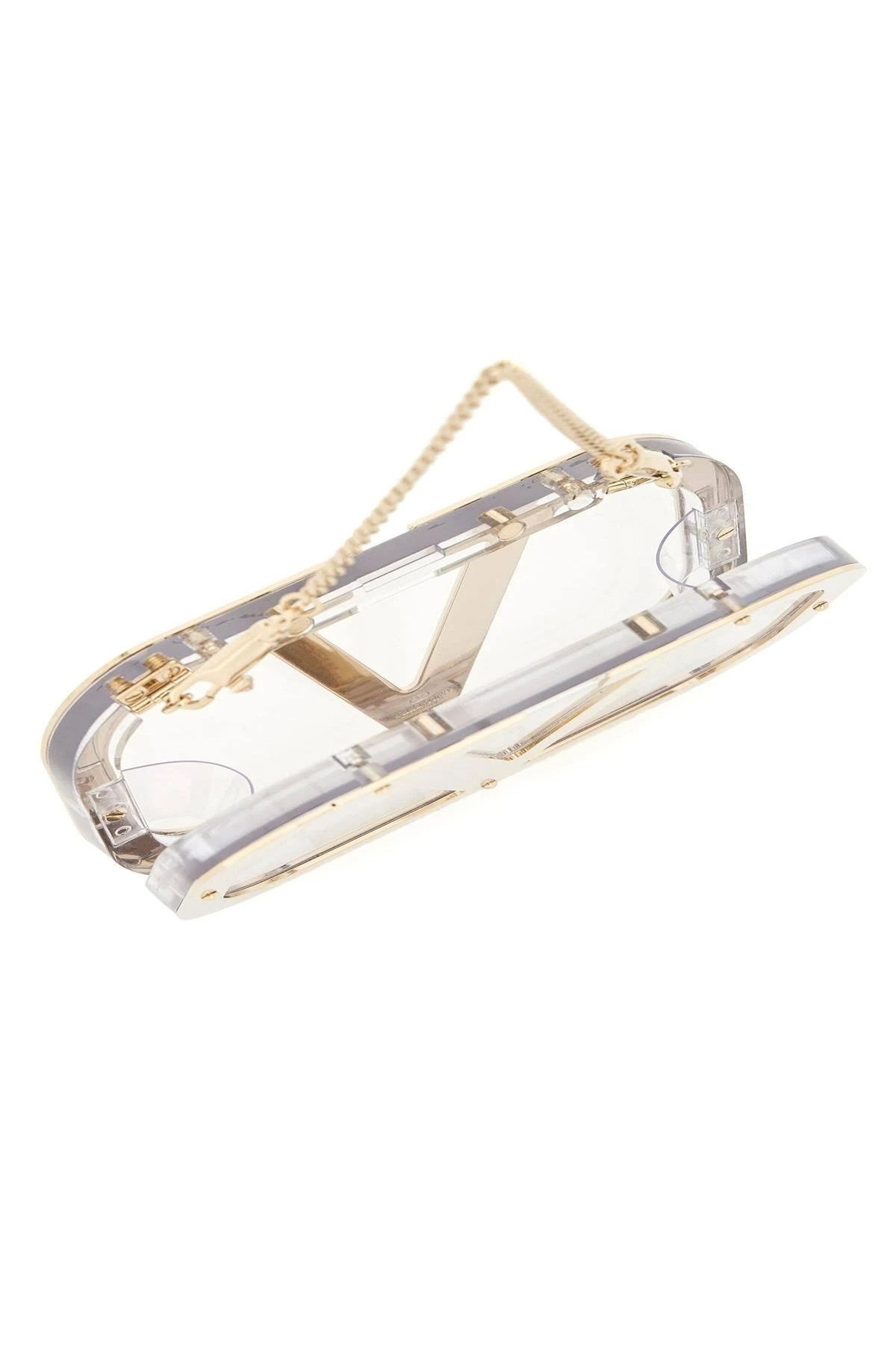 Valentino | Logo-Plaque Clear Clutch