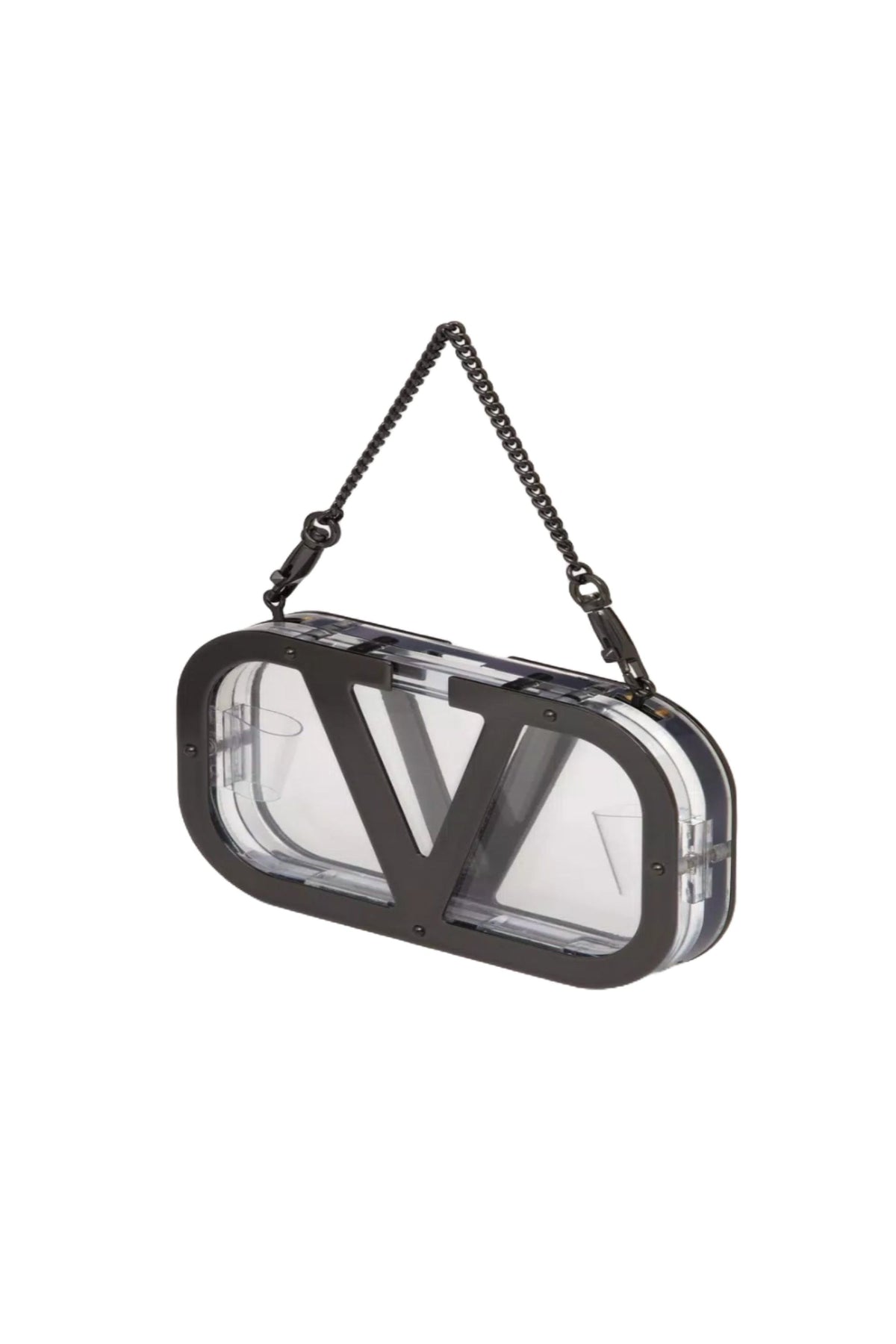 Valentino | Logo-Plaque Clear Clutch