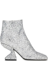 Ferragamo | Glitter-Effect Sculpted-Heel Ankle Boots