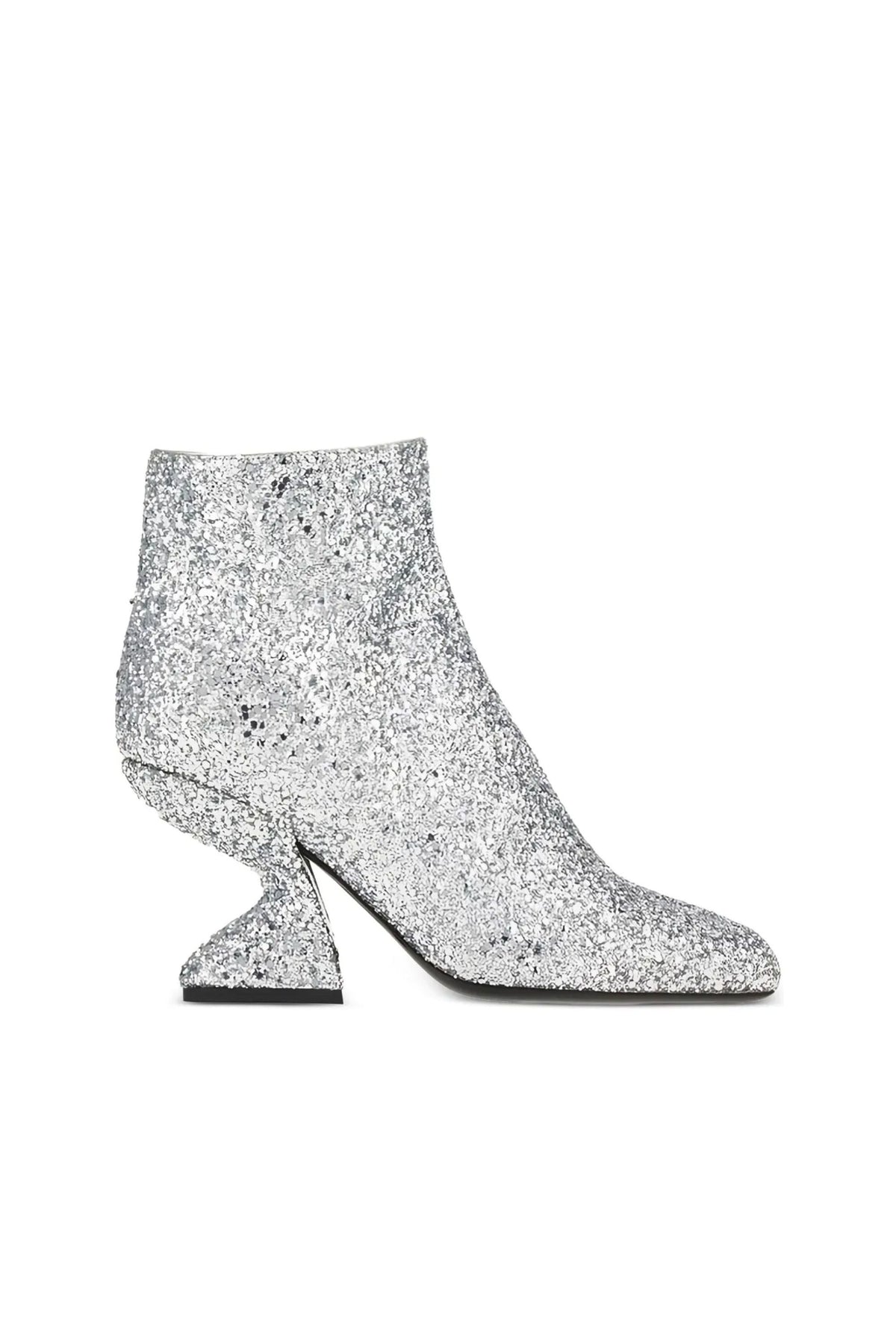 Ferragamo | Glitter-Effect Sculpted-Heel Ankle Boots