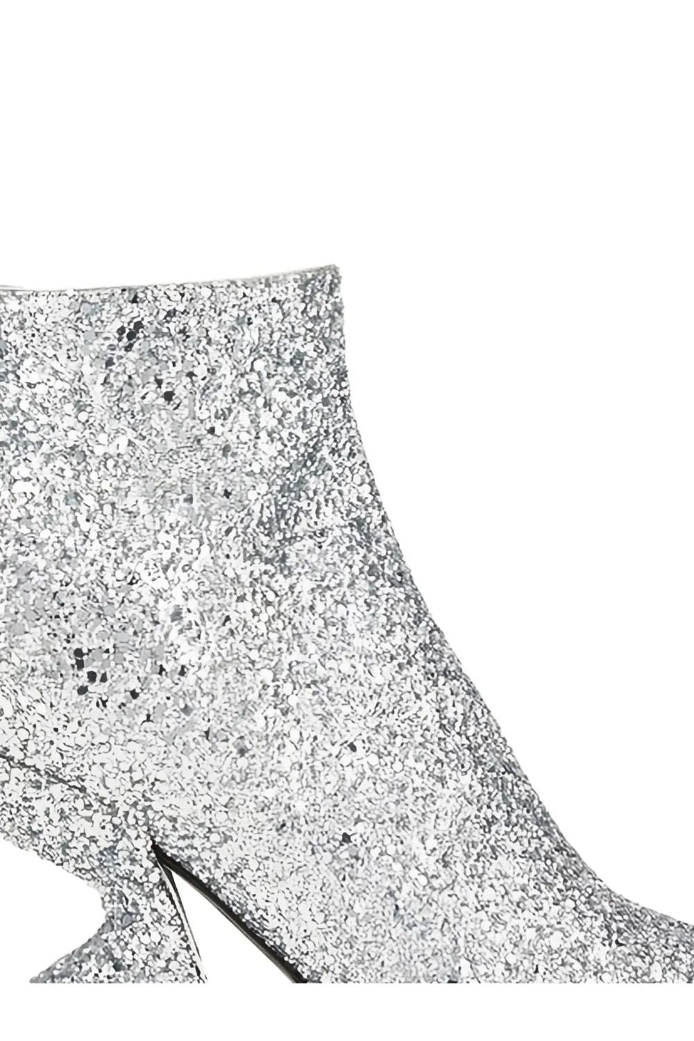 Ferragamo | Glitter-Effect Sculpted-Heel Ankle Boots