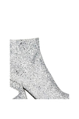 Ferragamo | Glitter-Effect Sculpted-Heel Ankle Boots