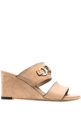 Ferragamo | Chaim 75Mm Suede Wedge Mules