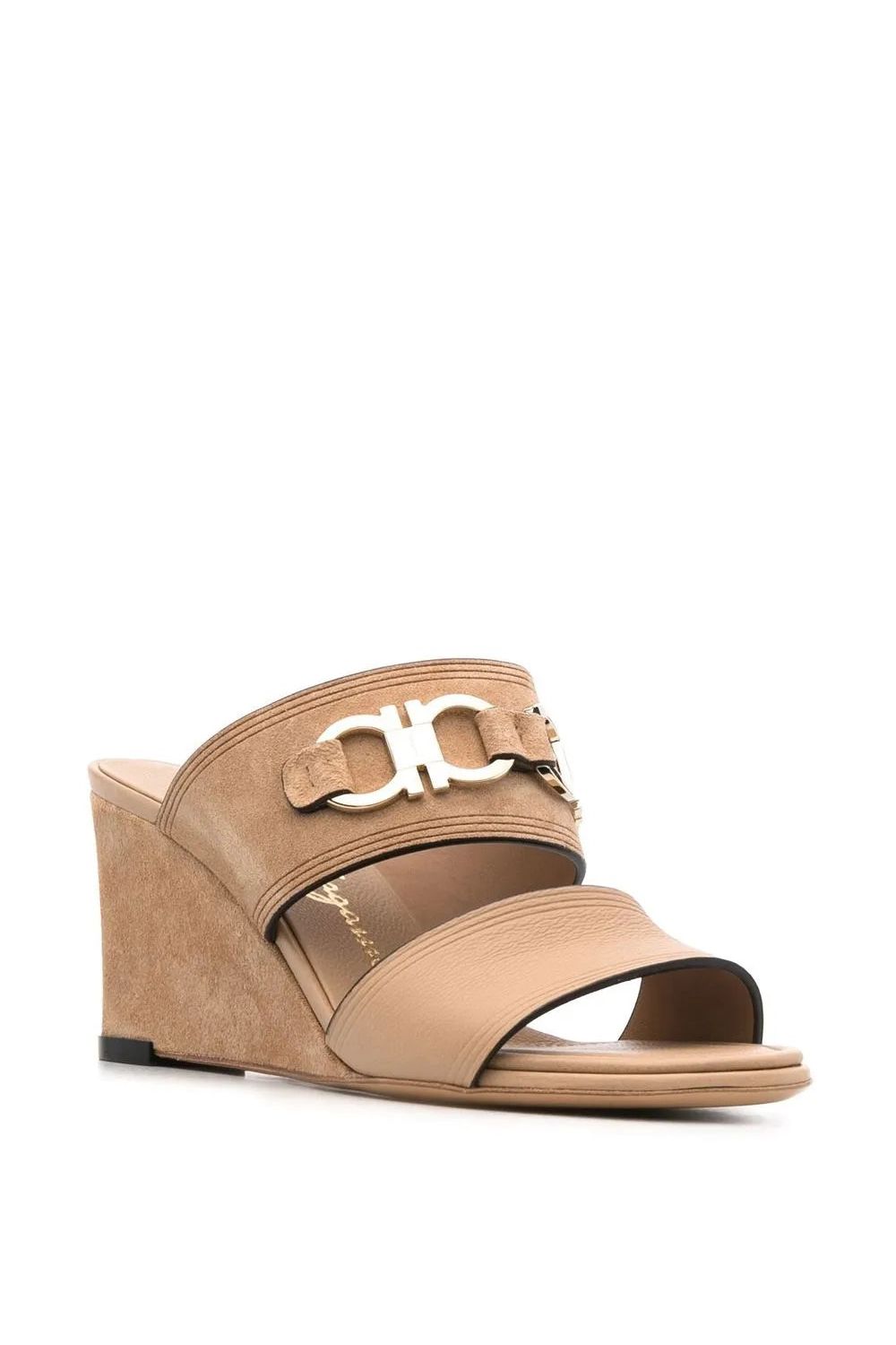 Ferragamo | Chaim 75Mm Suede Wedge Mules