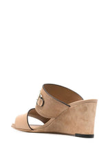 Ferragamo | Chaim 75Mm Suede Wedge Mules