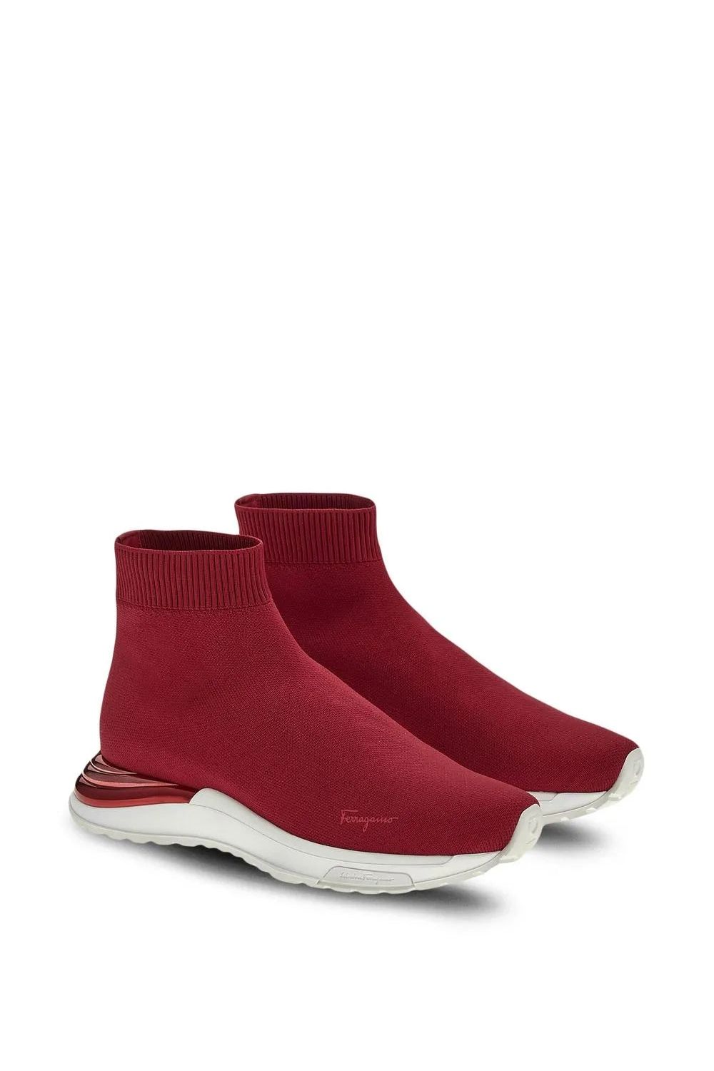 Ferragamo | Logo-Print Slip-On Sneakers In Red 030177754828