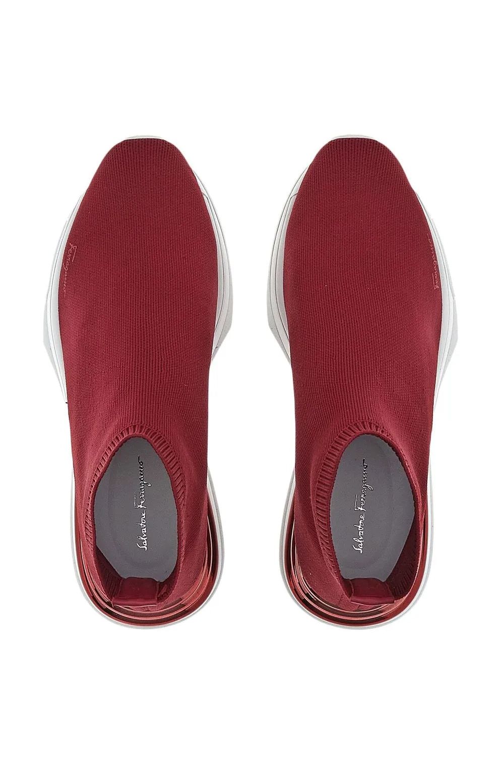 Ferragamo | Logo-Print Slip-On Sneakers In Red 030177754828