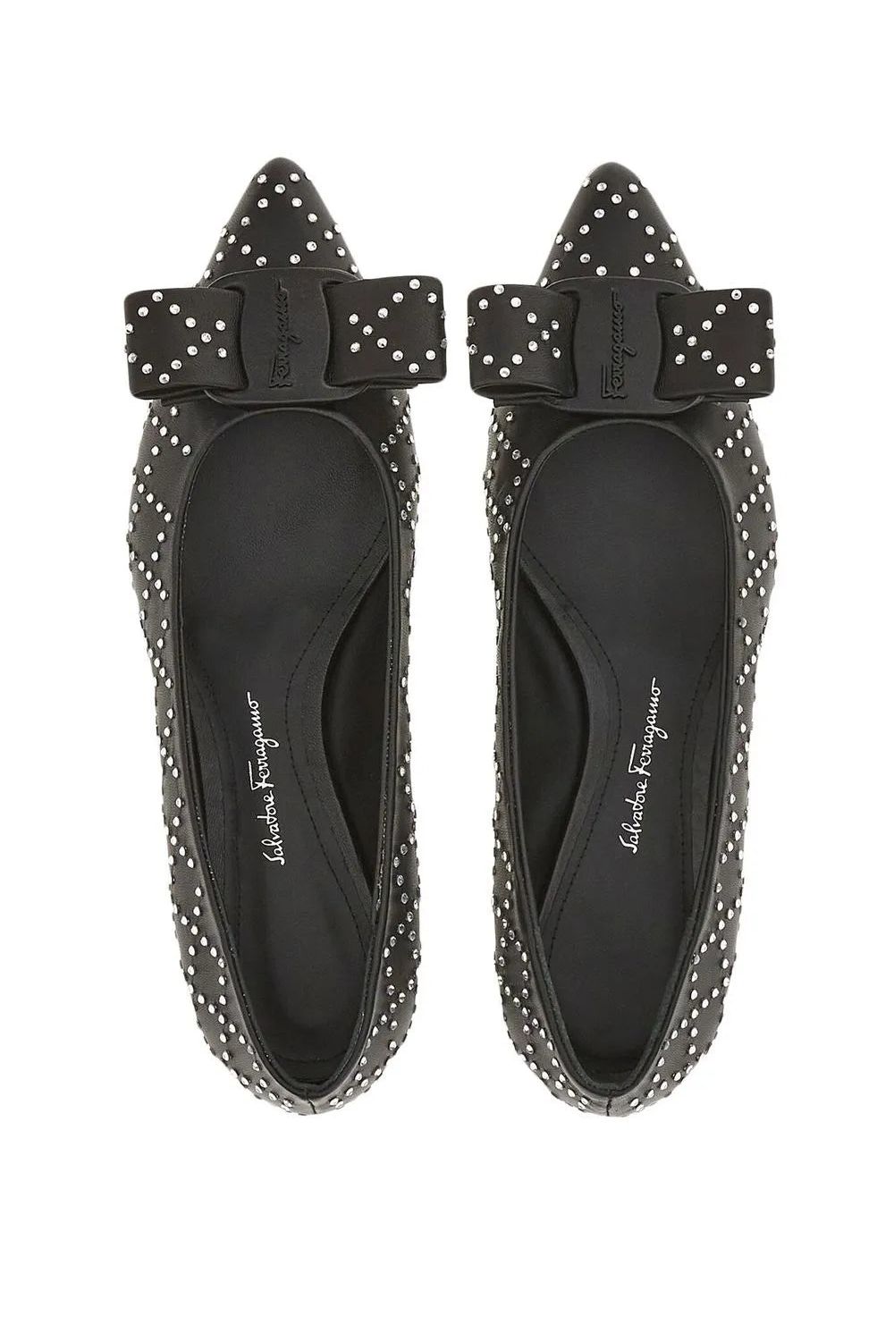 Ferragamo | Viva Rhinestone-Embellished Flat Pumps