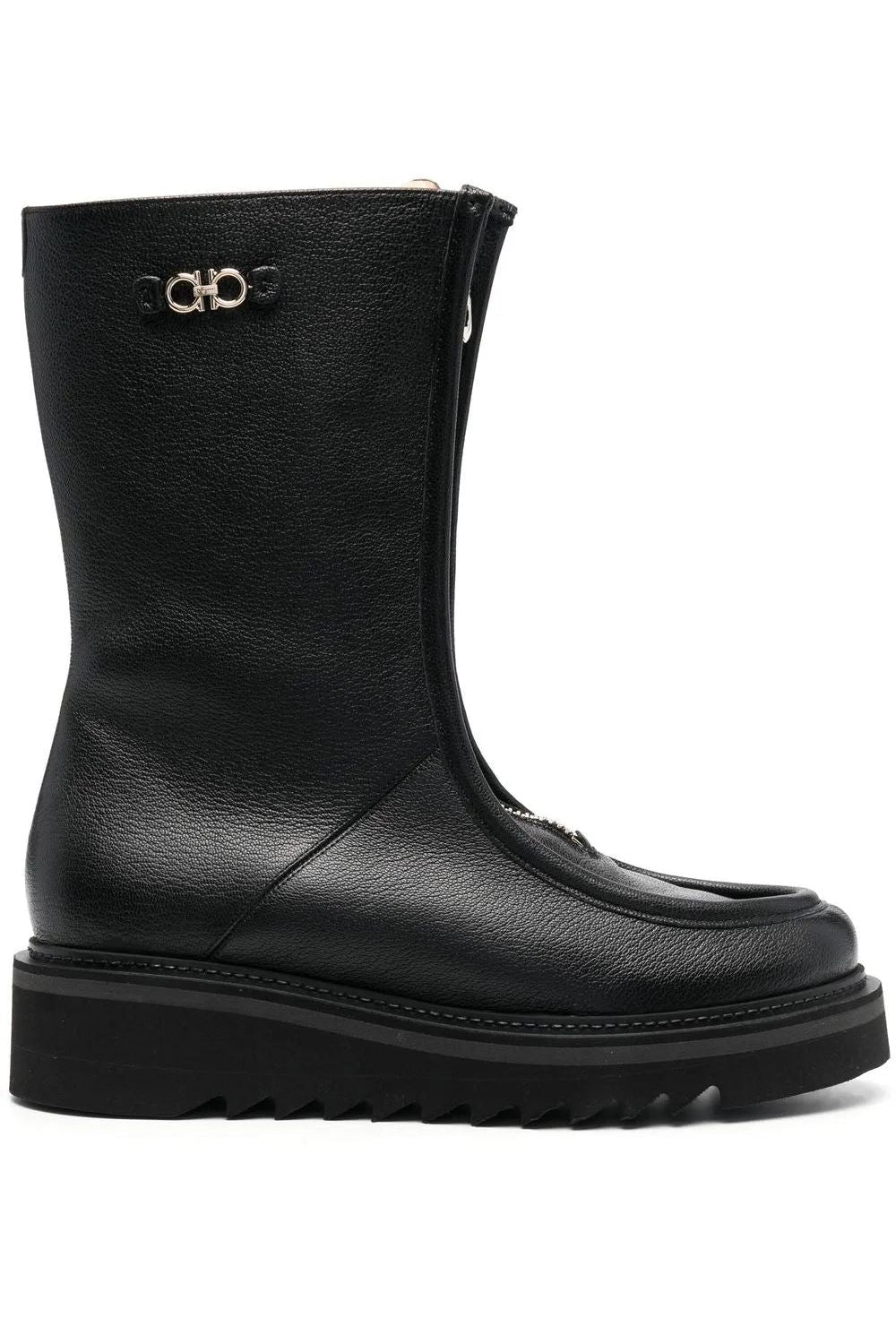 Ferragamo | 50Mm Zip-Front Leather Boots