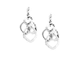 Hammered Dangling Marquise Earring | Silver