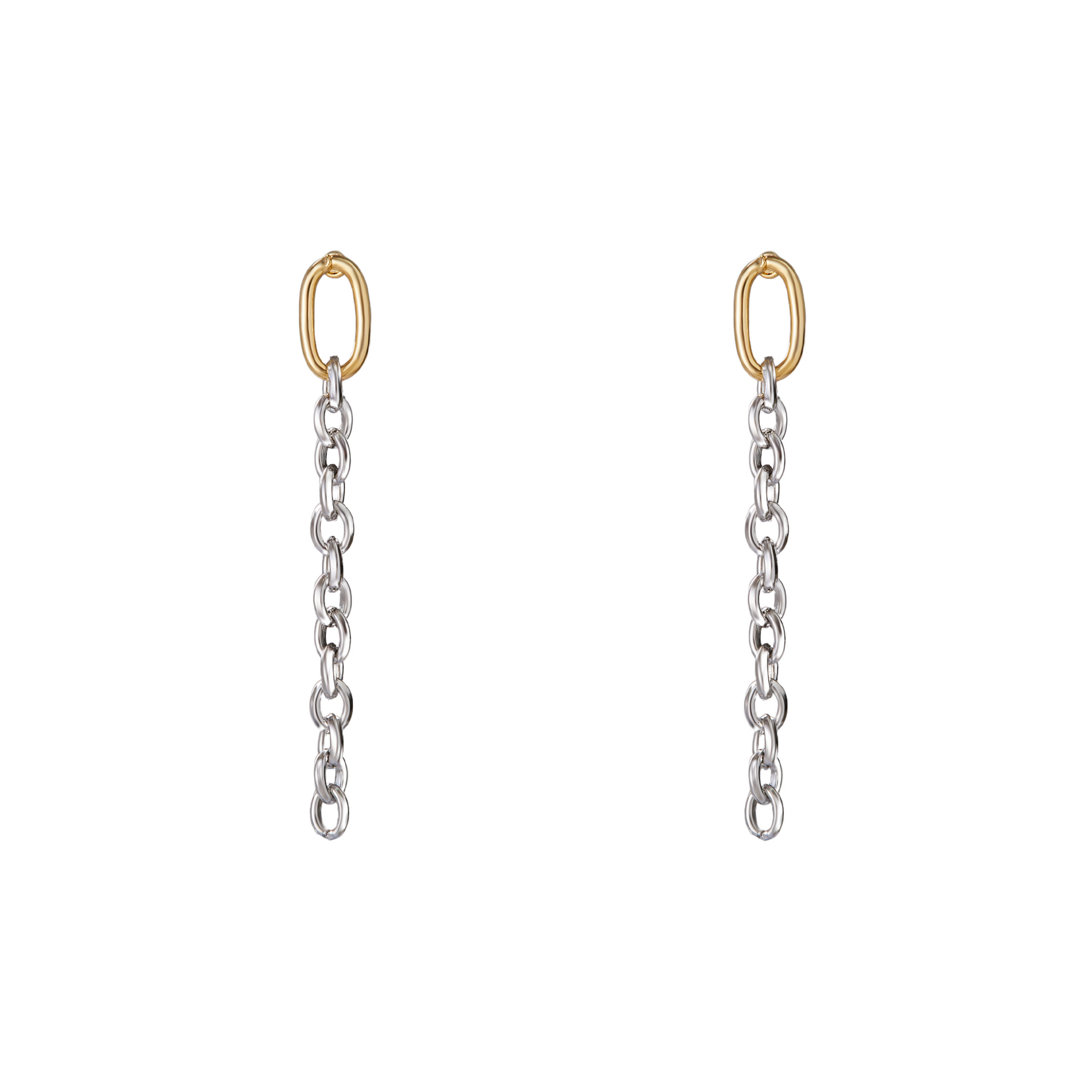 The Two Tone Chain Drop Earring | Two Tone