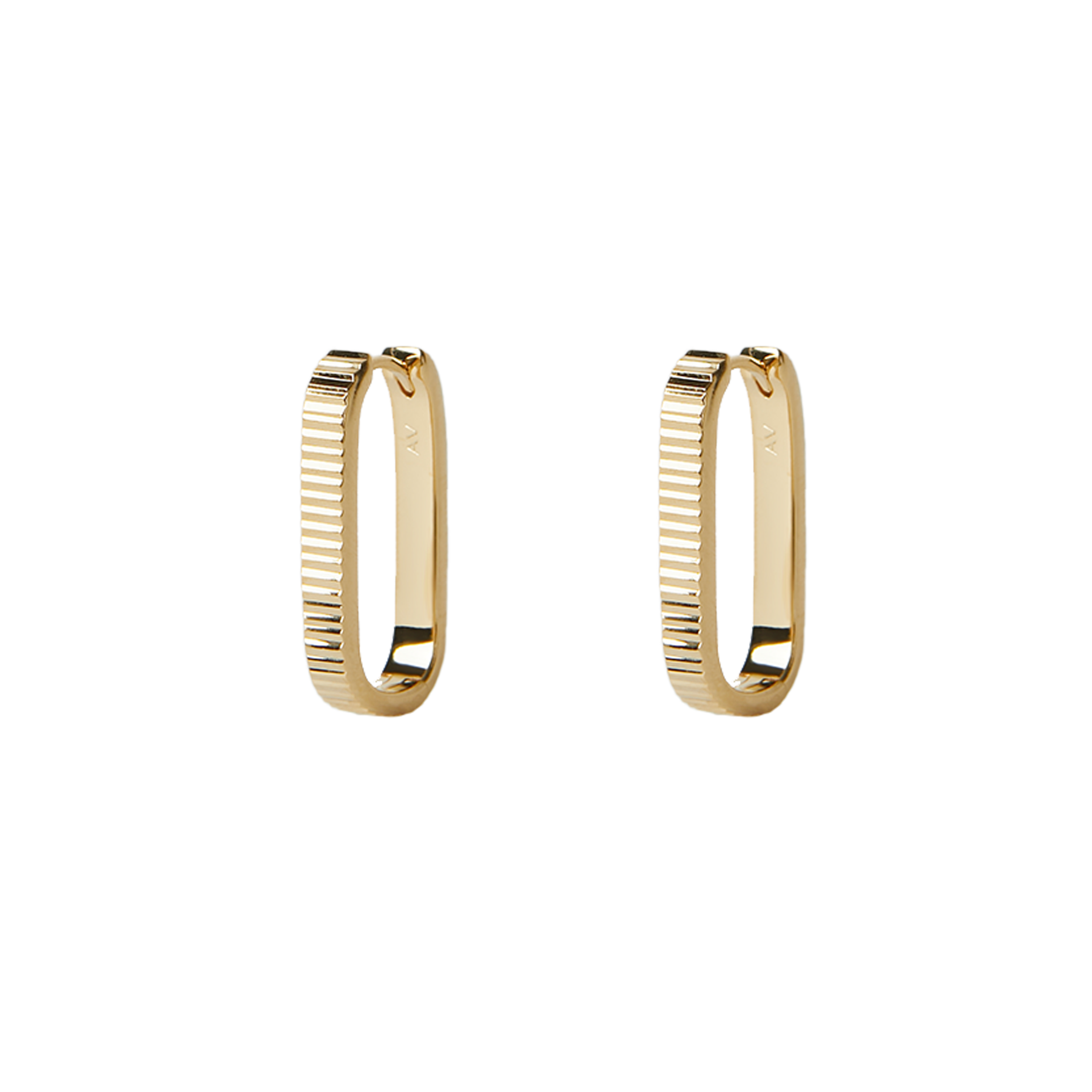 The Diamond Cut U Hoop | Gold