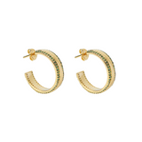 The Green Cz Hoop | Gold