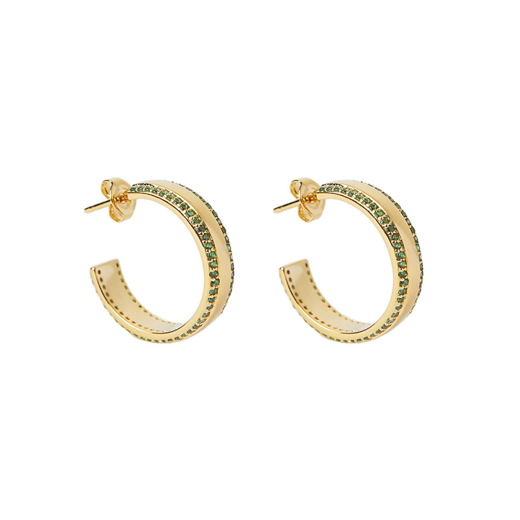 The Green Cz Hoop | Gold