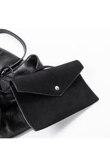 Small Teddy Drawstring Bucket Bag 