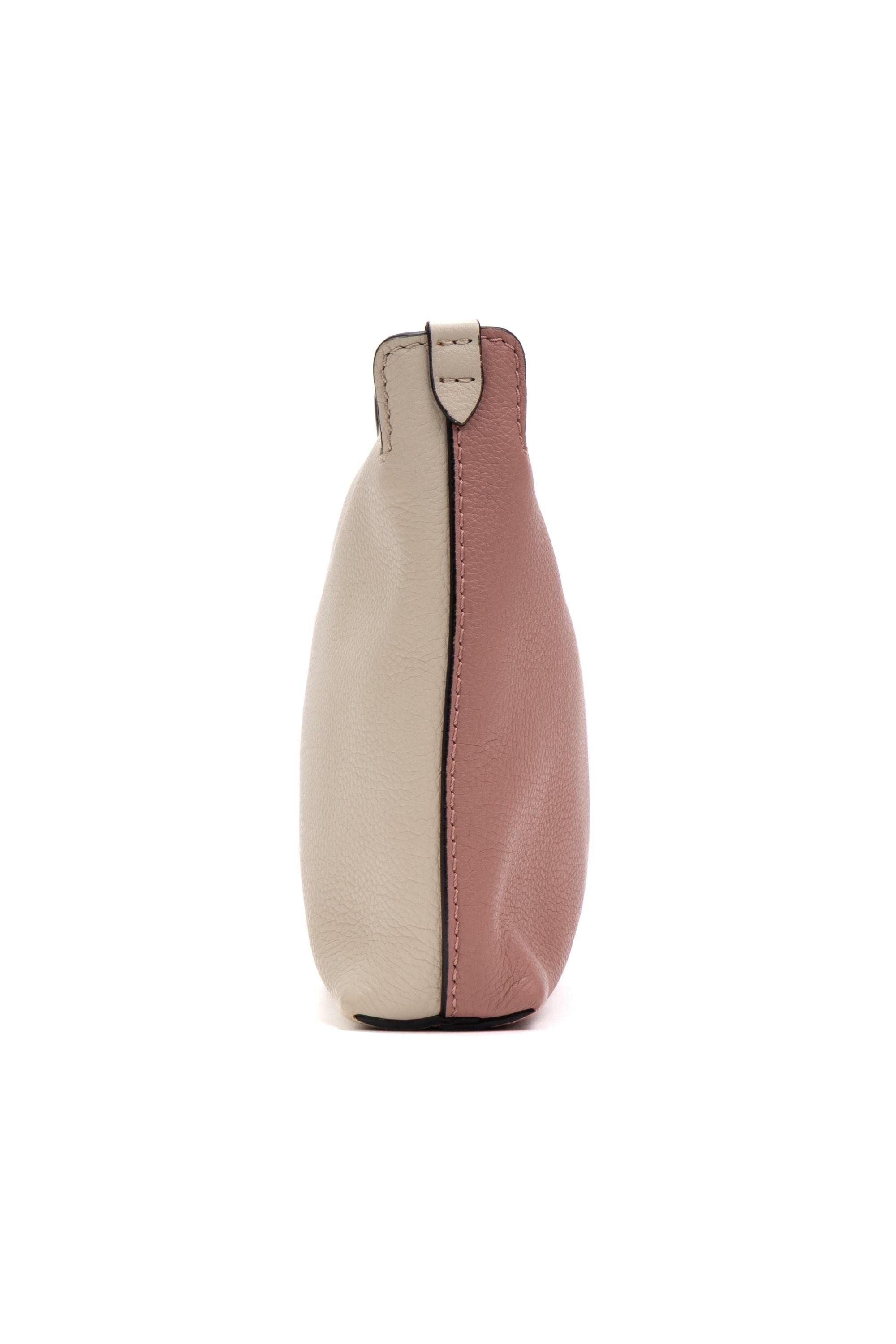 Large Bicolor Zip Clutch 