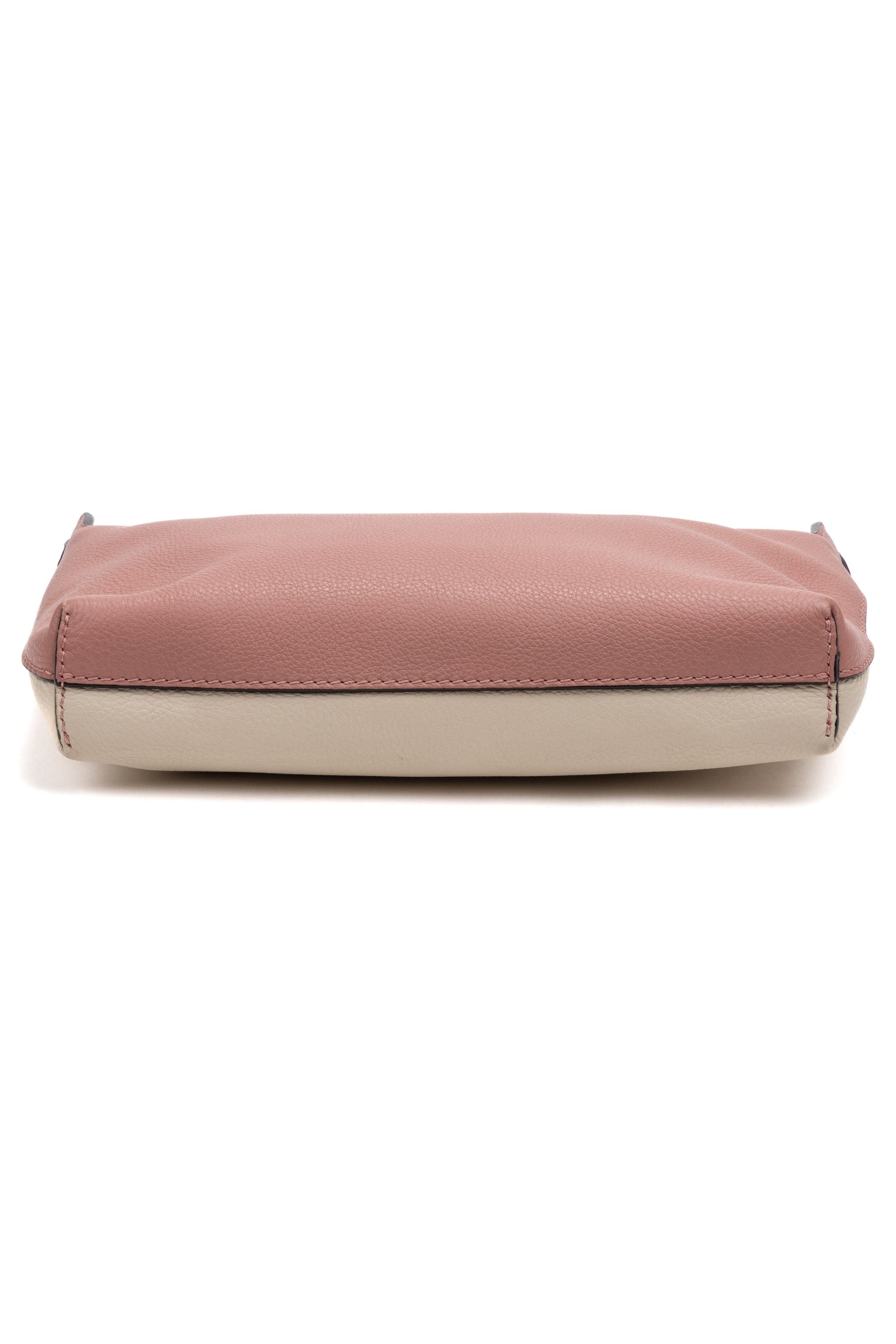 Large Bicolor Zip Clutch 