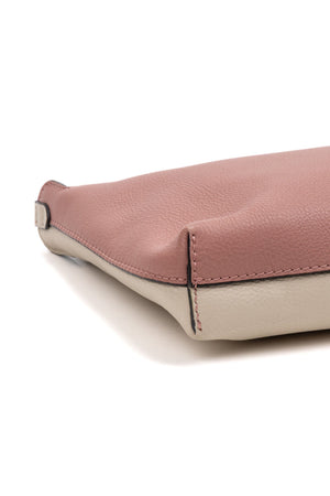 Large Bicolor Zip Clutch 