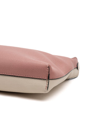 Large Bicolor Zip Clutch 